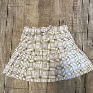Little Co. Baby Girl Skirt 24M – Plaid Daisy Print  Cotton Skirt